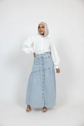 AVE Denim Button Down Skirt