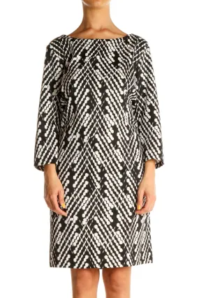 Black Printed Shift Dress