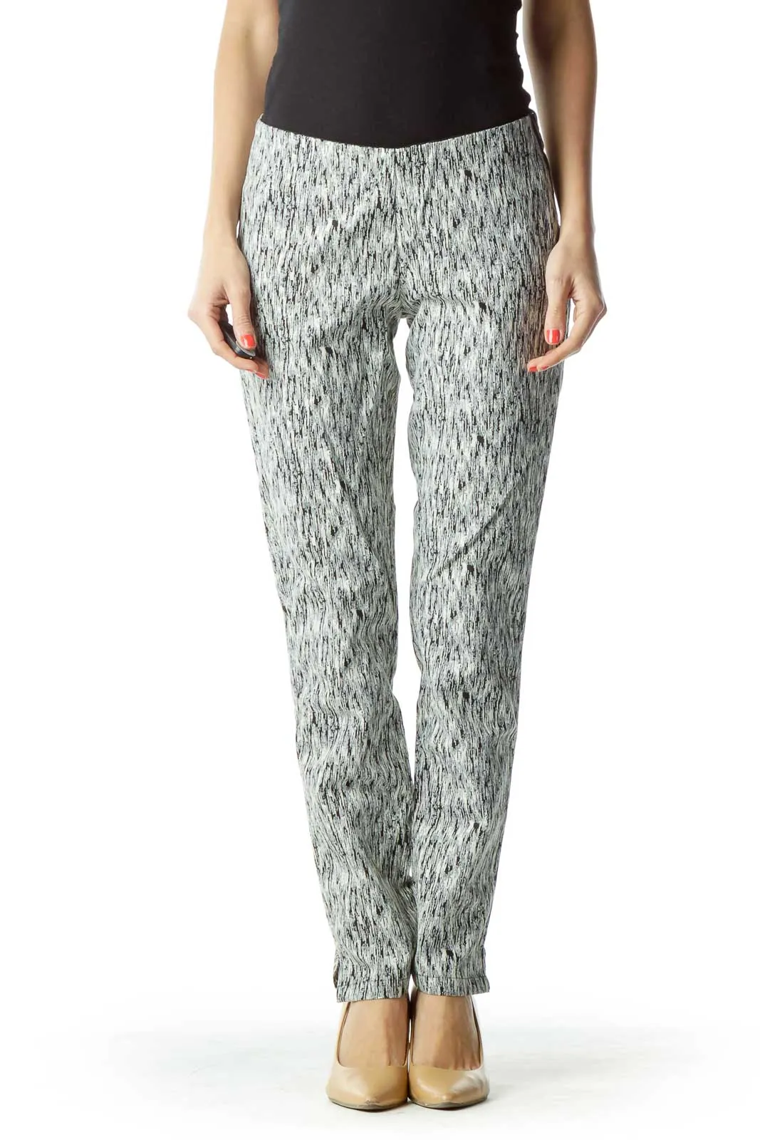 Black White Pattern Skinny Pant