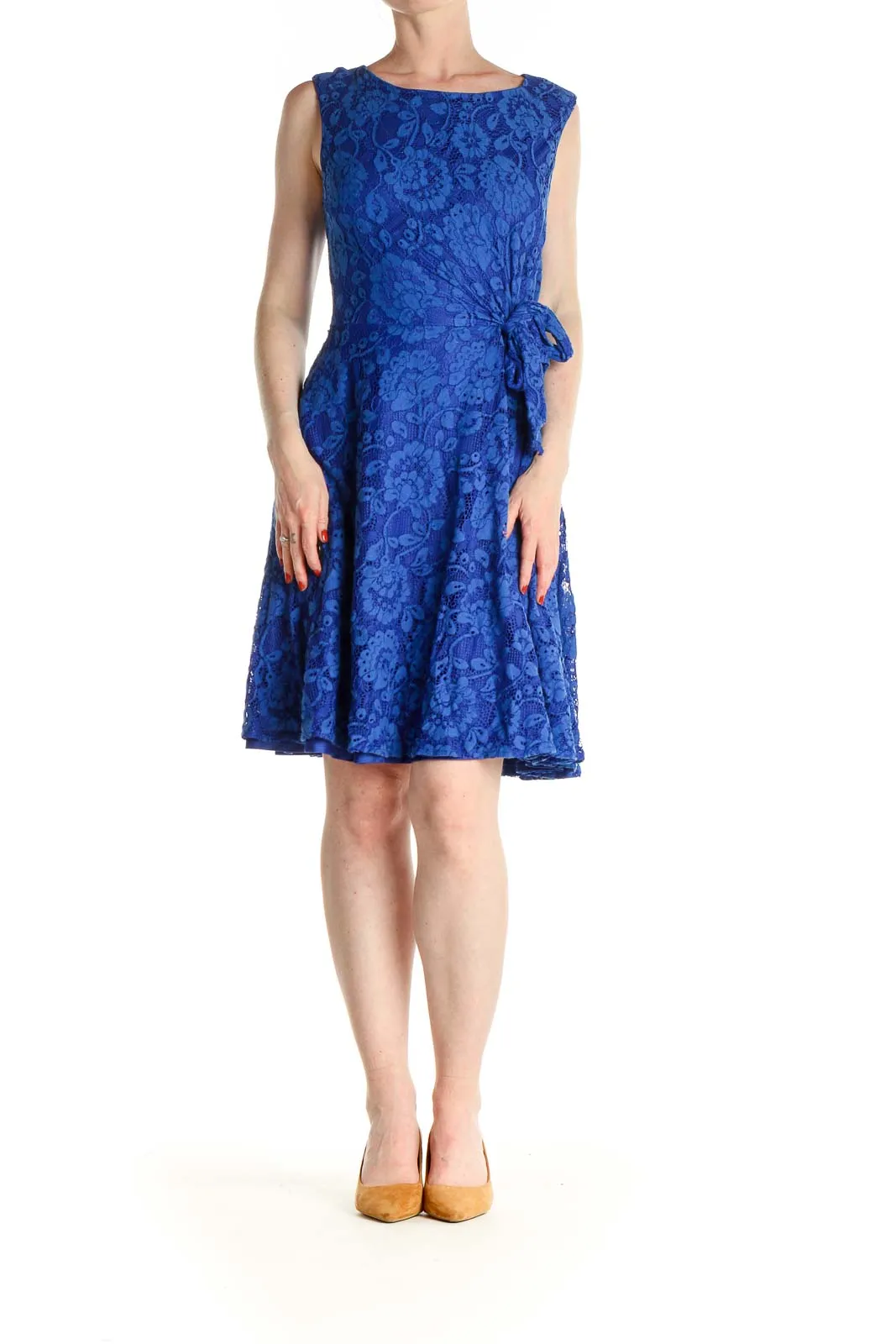 Blue Day Fit & Flare Lace Dress