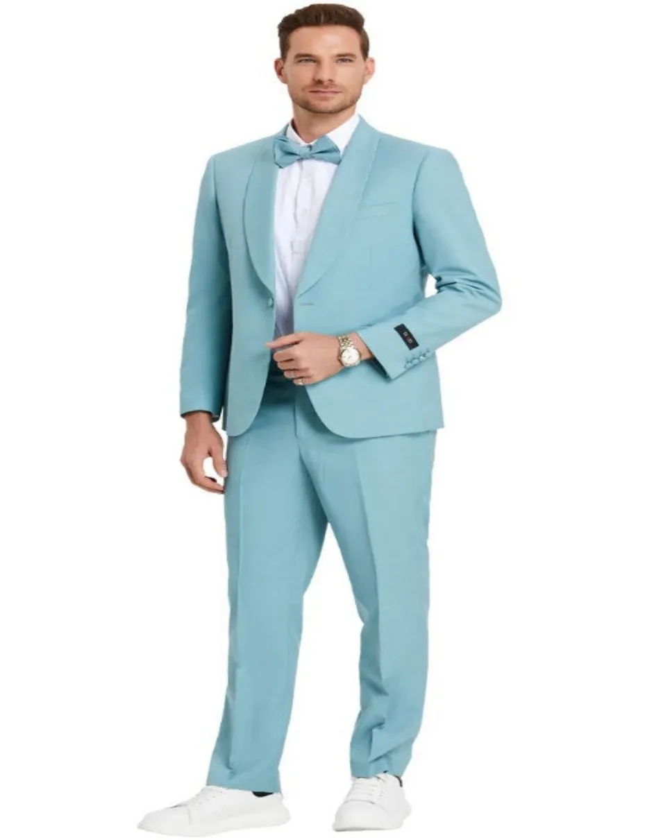 Blue Prom Suit - Blue Homecoming Outfits For Guys Skinny Fit Pant Aqua Blue