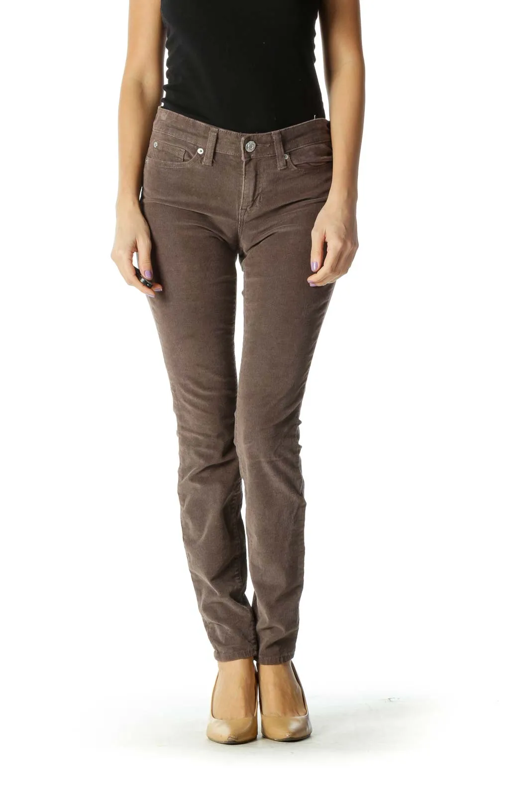 Brown Casual Skinny Jeans