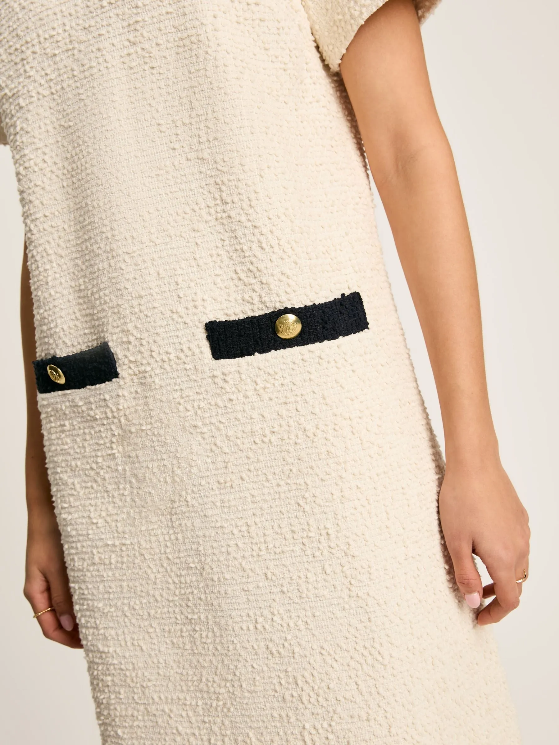 Celeste Cream Mini Boucle Dress