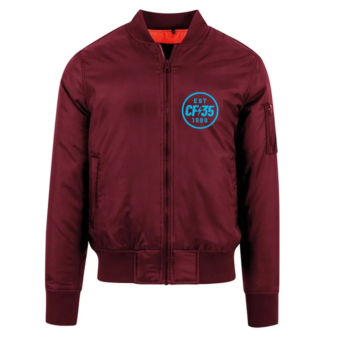 CF35 Maroon & Blue Bomber Jacket