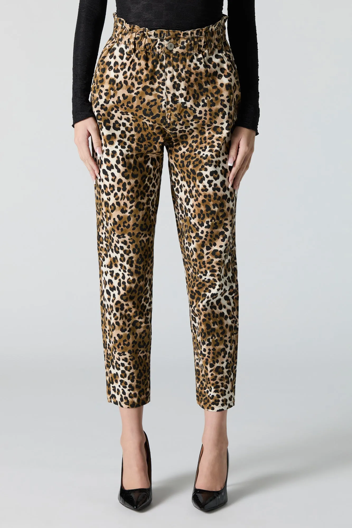 Cheetah Print Paperbag Pant