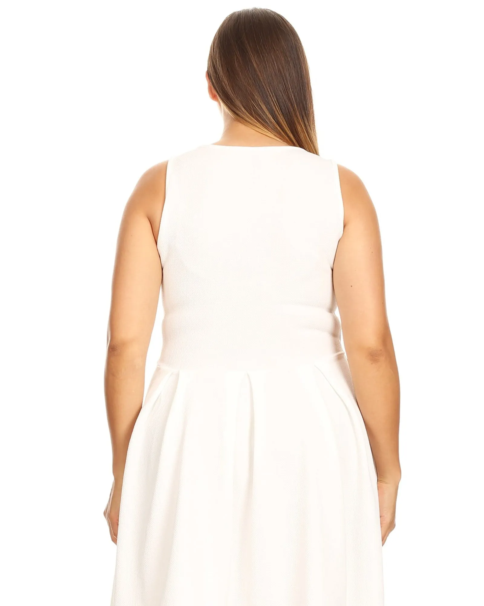 Crystal Fit and Flare Dress | White