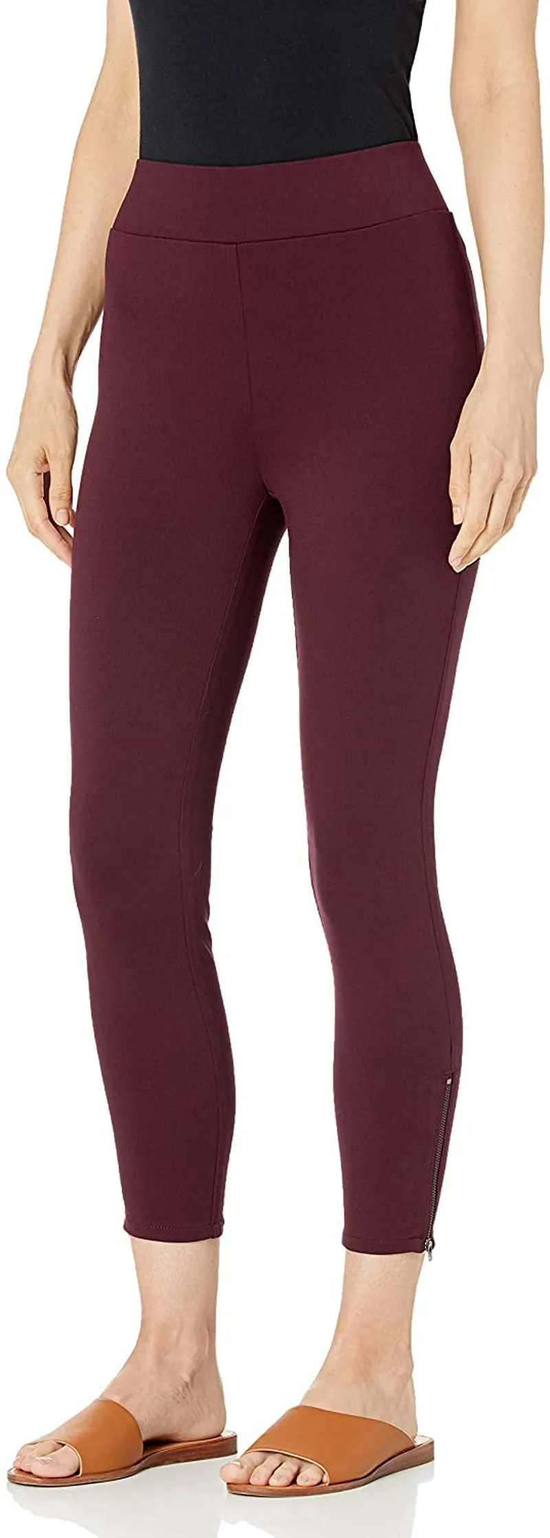 Daily Ritual Women's Ponte Knit Skinny-Fit Legging with Ankle Side Zips