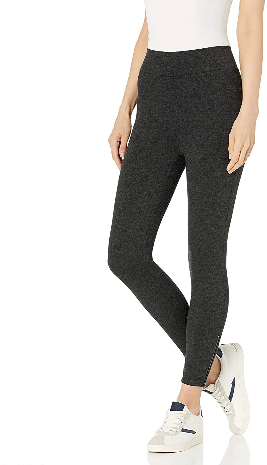 Daily Ritual Women's Ponte Knit Skinny-Fit Legging with Ankle Side Zips