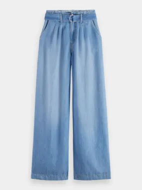 Daze paper bag wide-leg pants