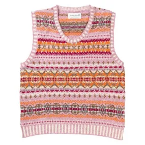 Eribe Westray Fairisle Vest in Orange Burst V2427