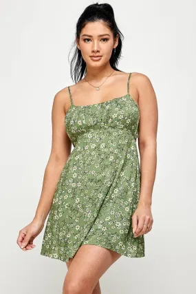 Floral Tie Back Cami Mini Dress