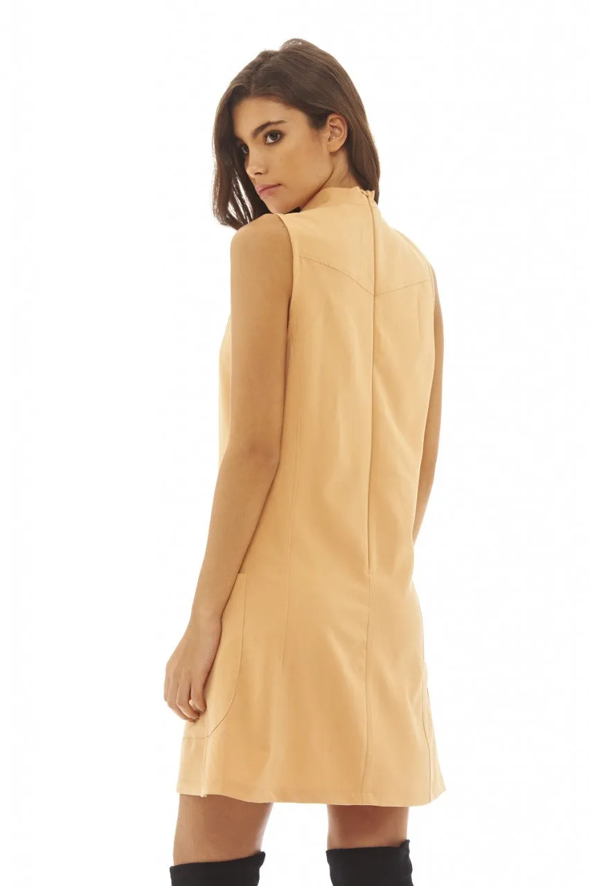 High Necked Shift Dress