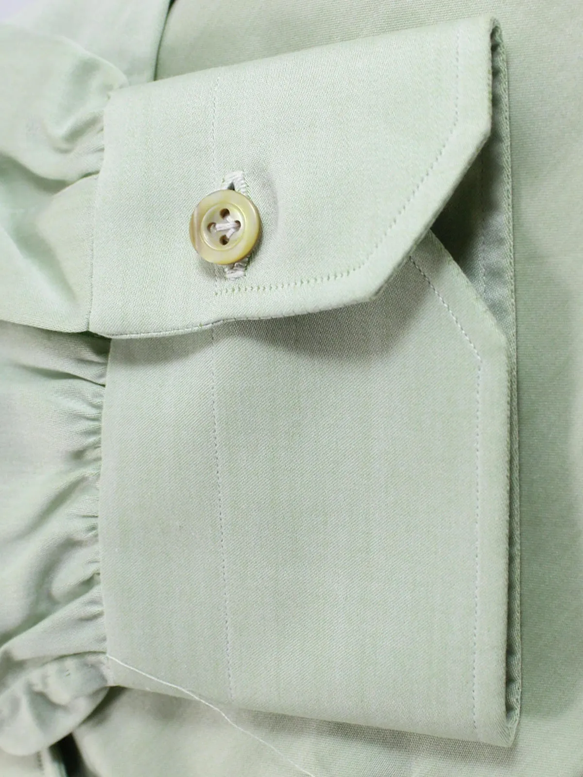 Kiton Dress Shirt Light Green Spread Collar 39 - 15 1/2 REDUCED - SALE