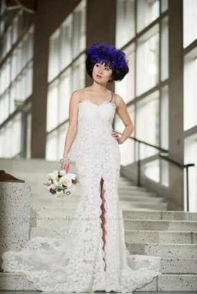 Lace Wedding Dress with High Slit (#Juliet)