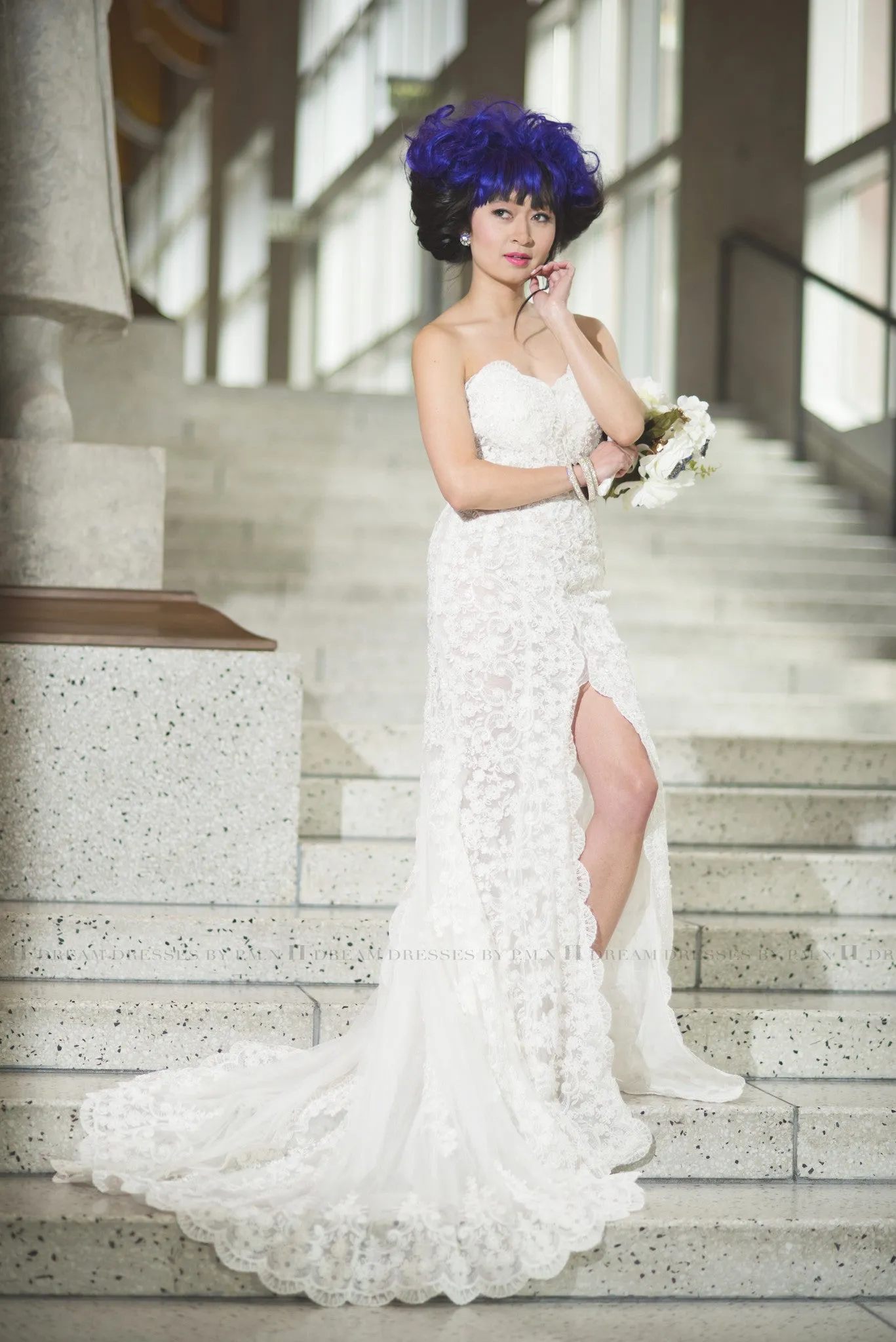 Lace Wedding Dress with High Slit (#Juliet)