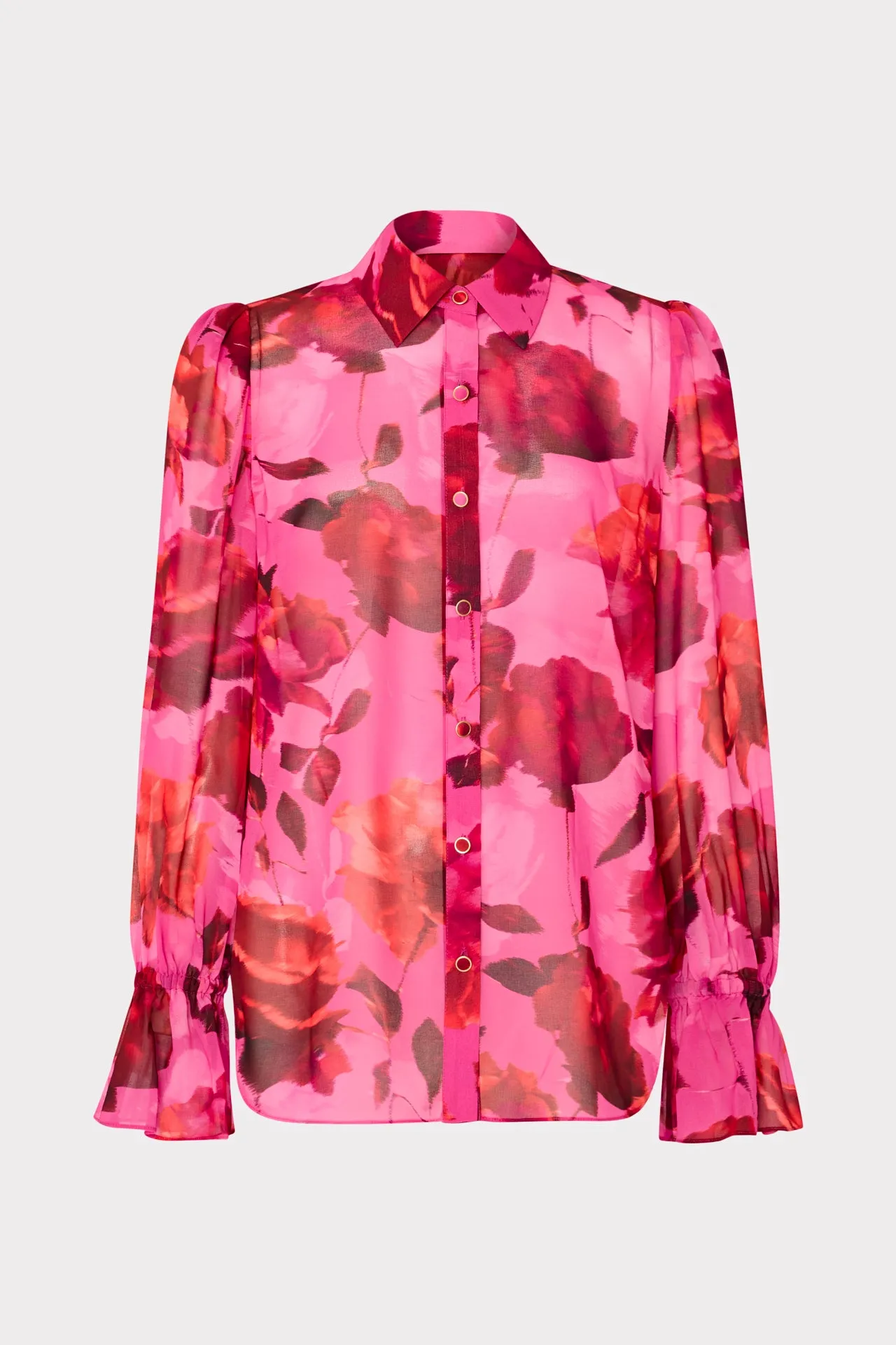 Lacey Blurred Blossom Printed Blouse