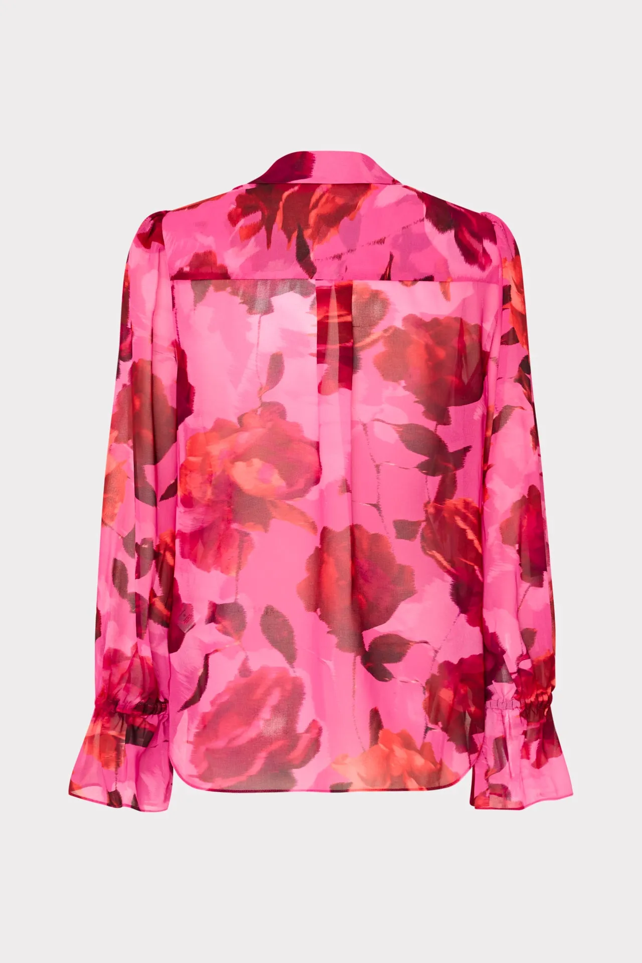 Lacey Blurred Blossom Printed Blouse