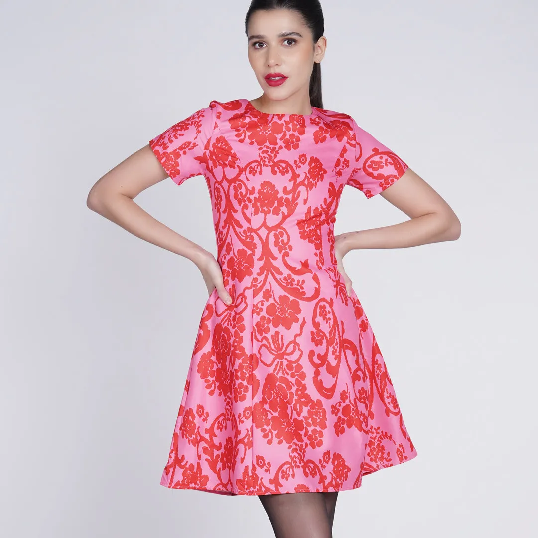 Lior Fit and Flare Printed Dress