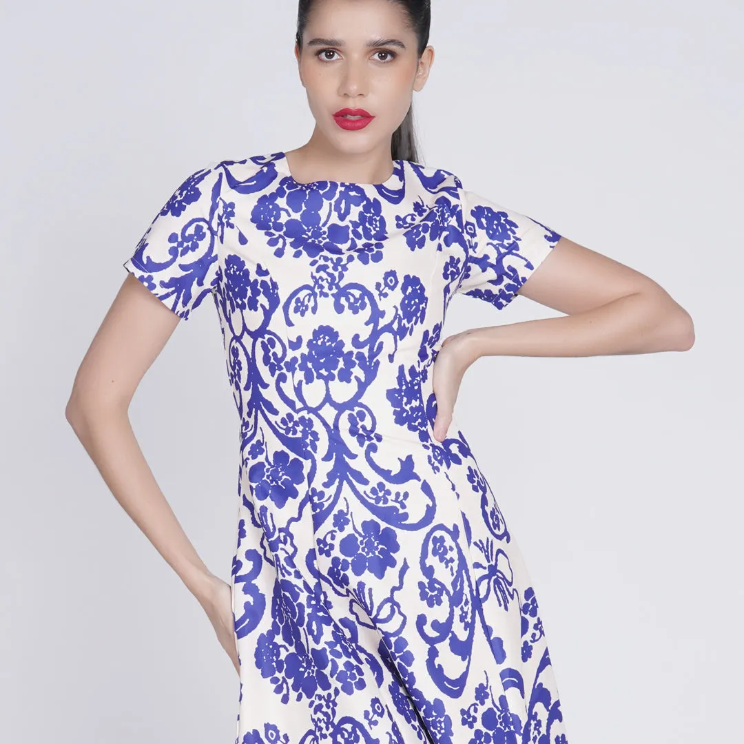 Lior Fit and Flare Printed Dress