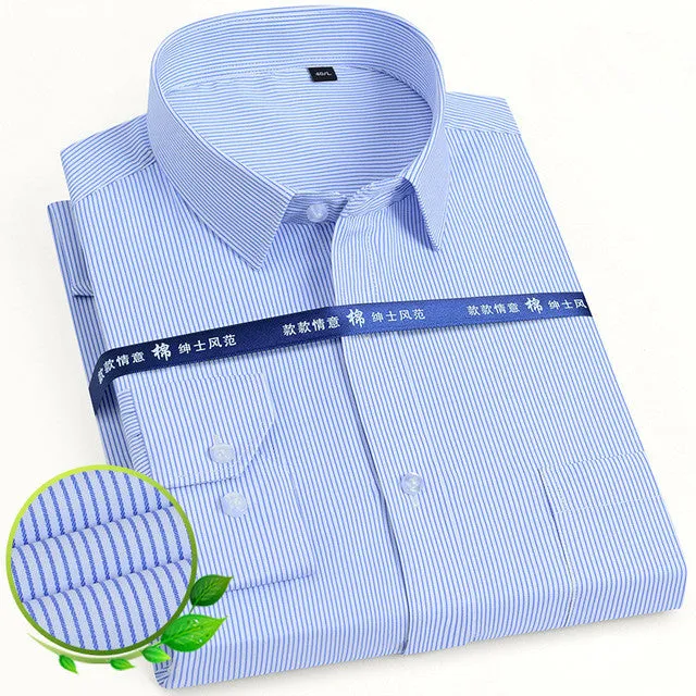 Mens Dress Shirt Long Sleeve Casual Pure Color Business Stand Collar