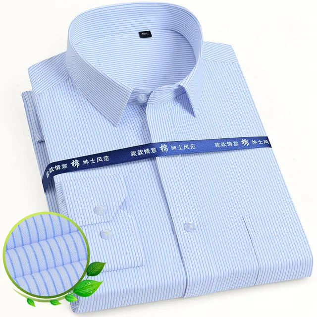 Mens Dress Shirt Long Sleeve Casual Pure Color Business Stand Collar