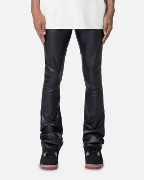 MNML X533 Leather Skinny Flare Pants Black