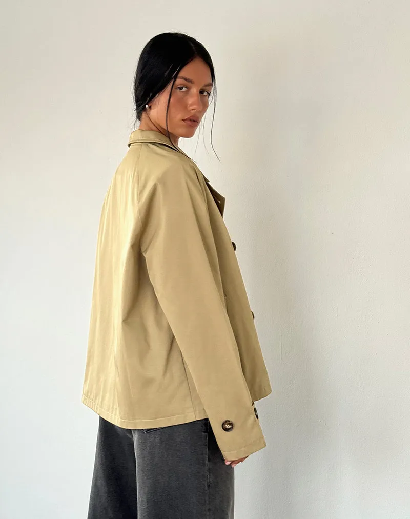 Narto Boxy Trench Jacket in Tan