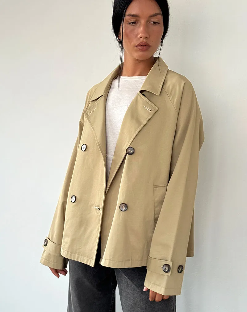 Narto Boxy Trench Jacket in Tan