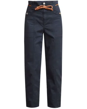 Navy Paperbag Waist Karter Pant