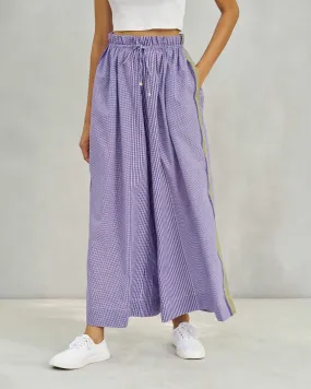 Paperbag Pants - Purple & White