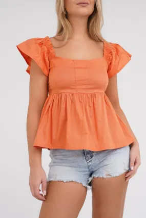 Peplum top oranje