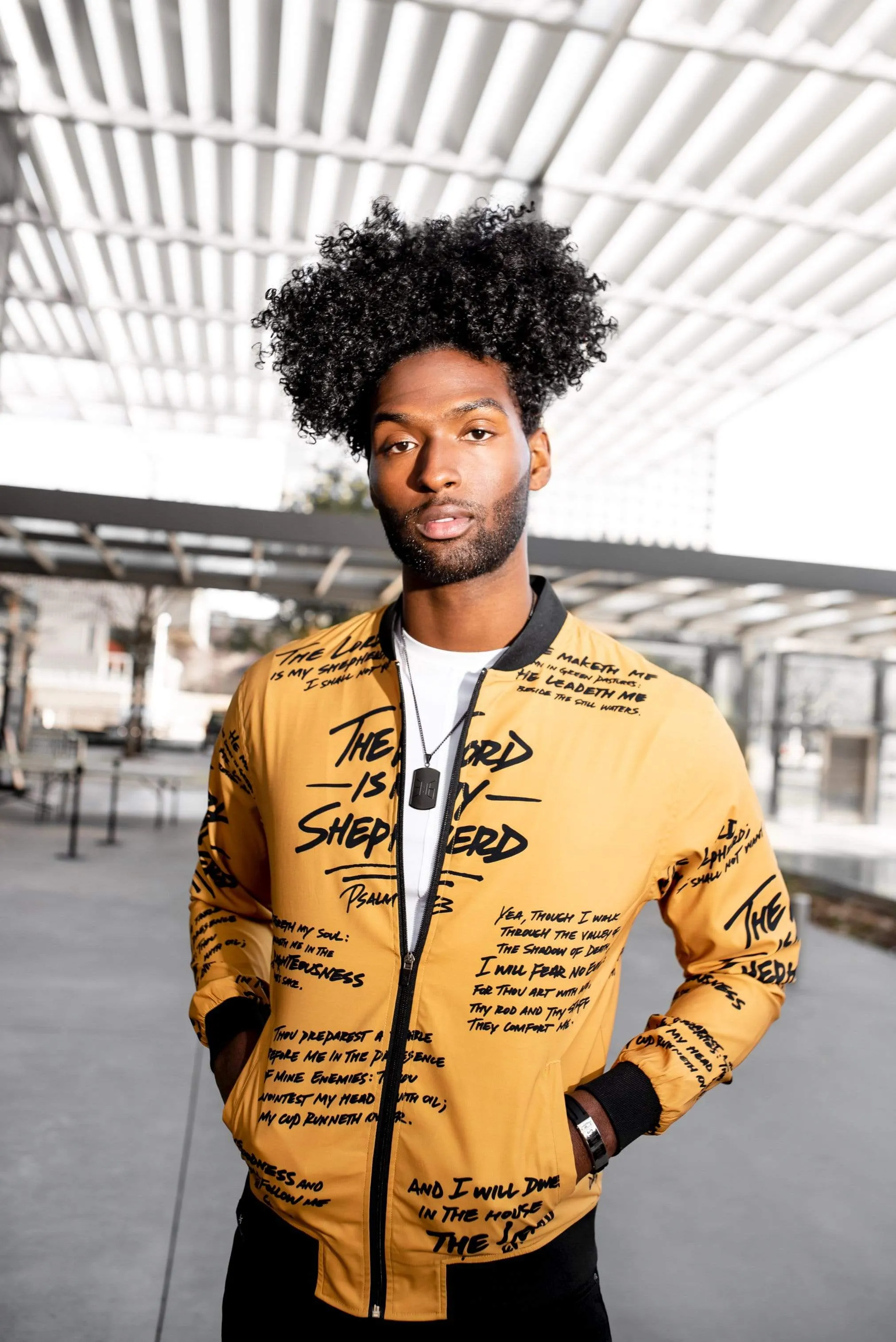 Psalm 23 Bomber Jacket - Gold