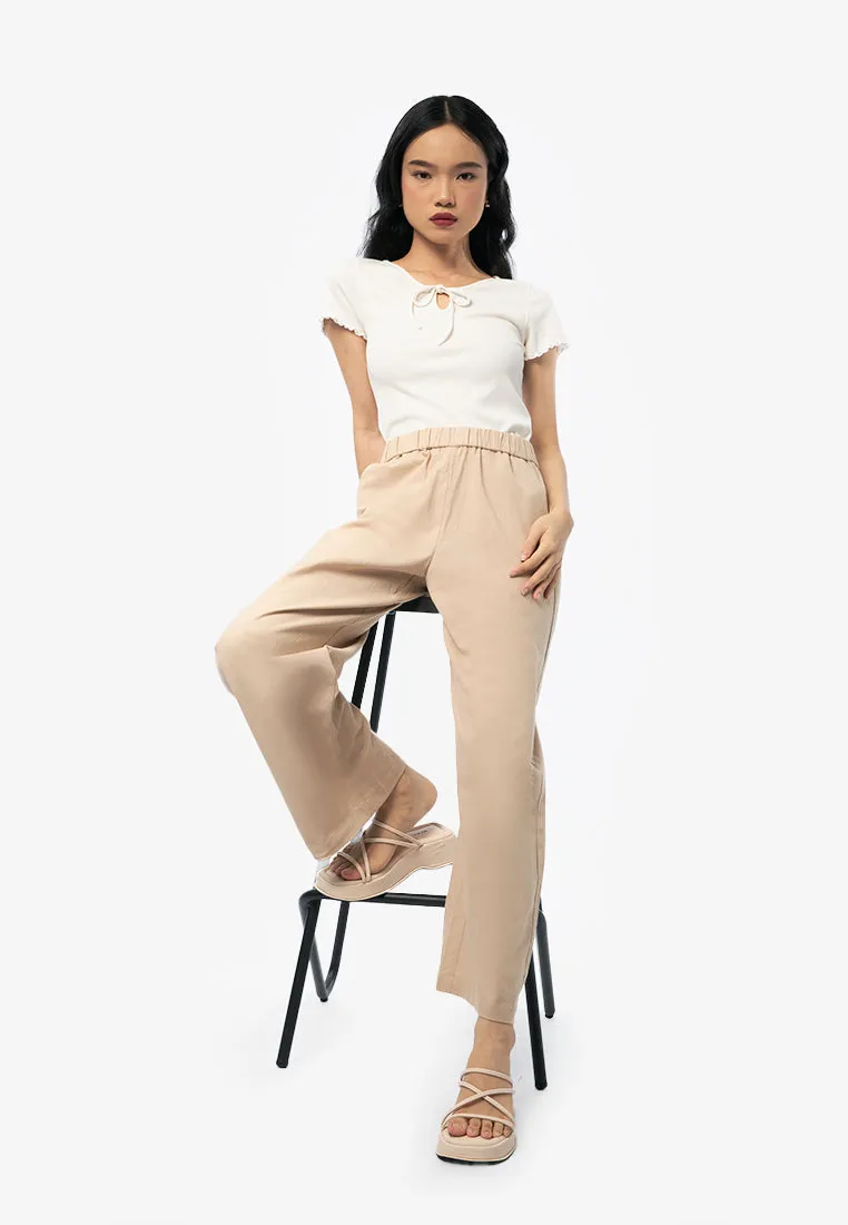 Regular Fit Paperbag Trousers