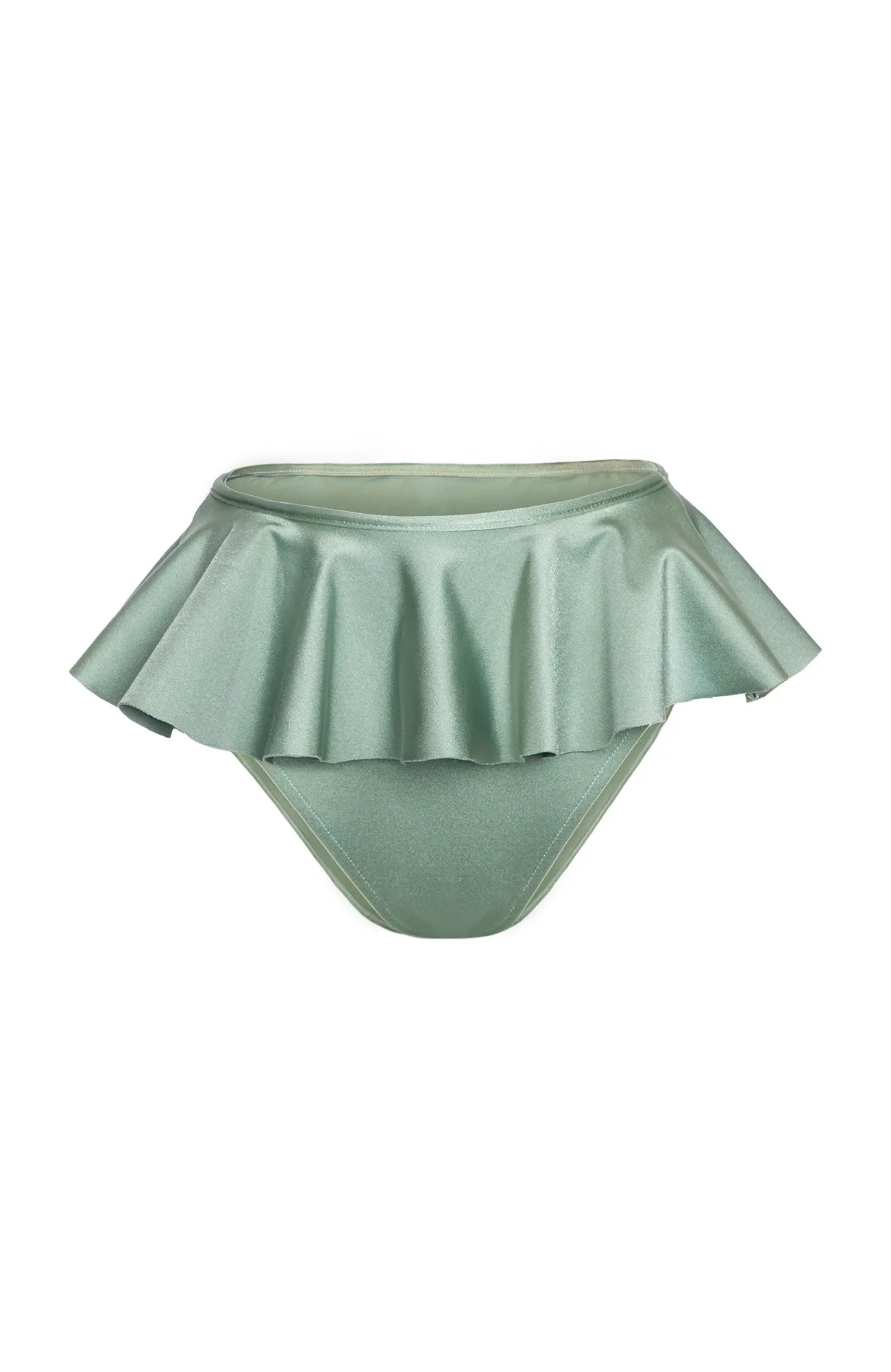 ROSE MINT HIGH RISE PEPLUM SKIRT BIKINI BOTTOM BY SANLIER