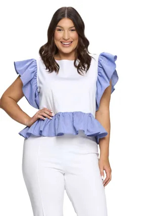 Ruffled Babydoll Peplum Top