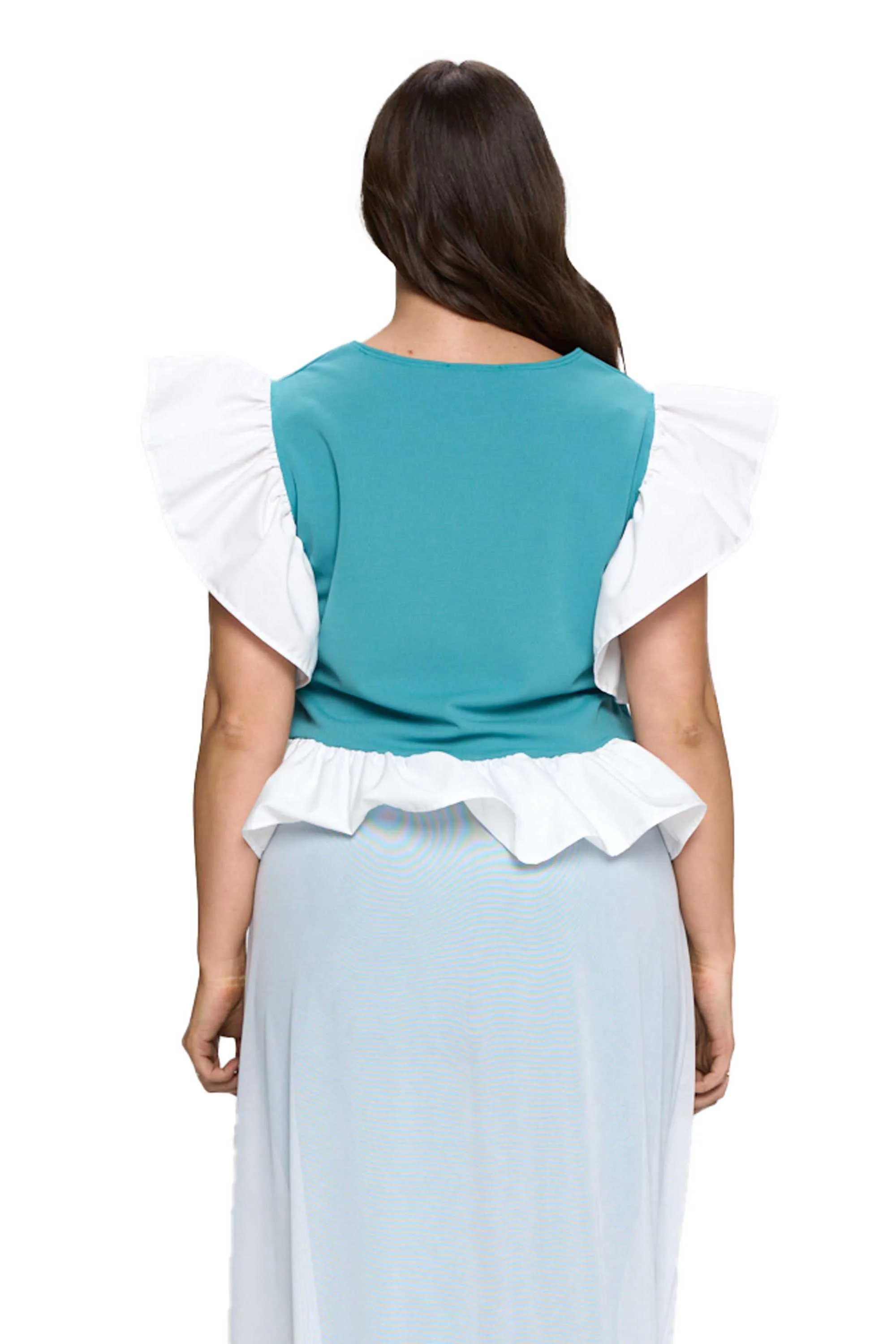 Ruffled Babydoll Peplum Top