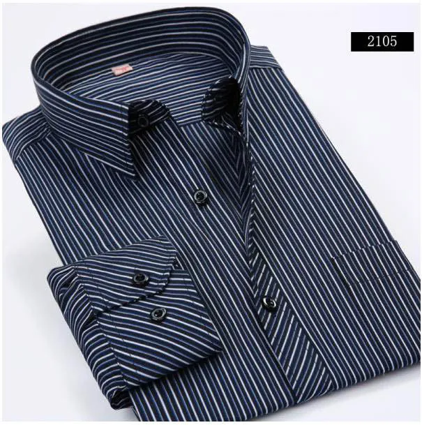 Striped Men Dress Shirt Formal