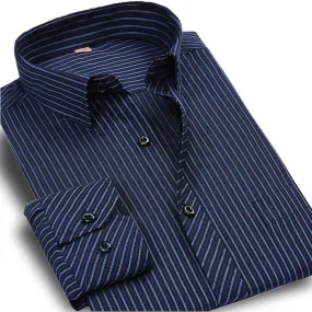 Striped Men Dress Shirt Formal