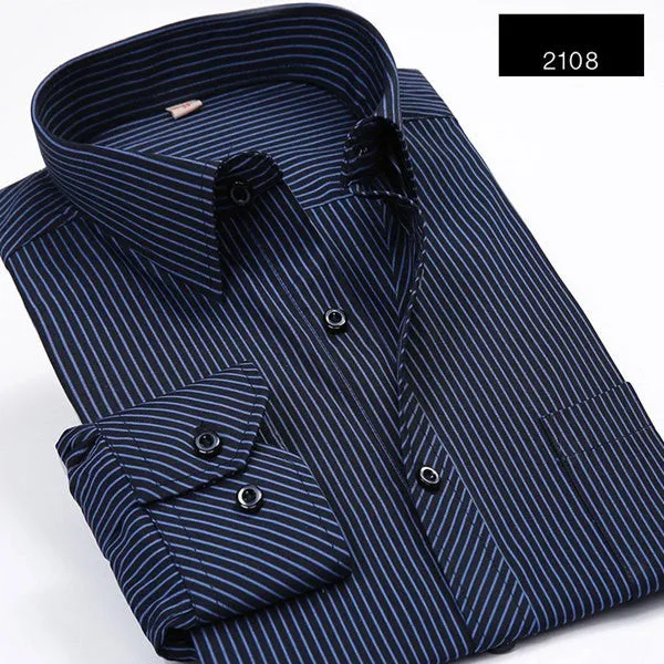 Striped Men Dress Shirt Formal