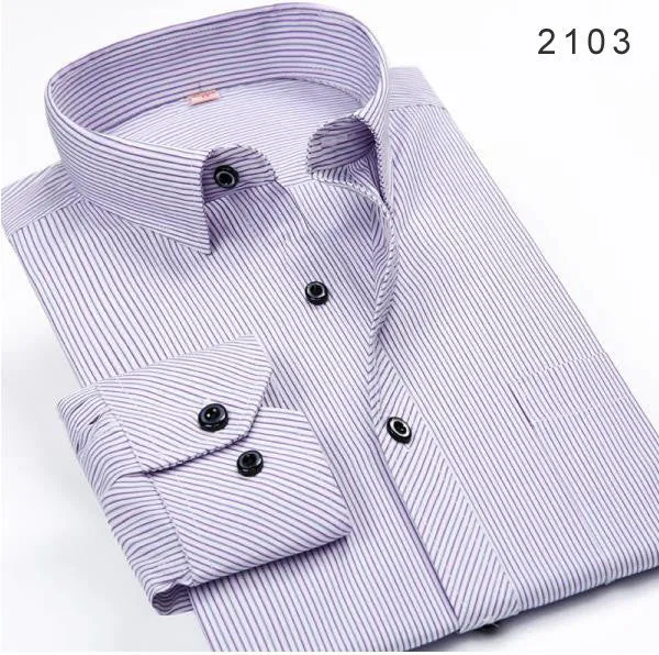 Striped Men Dress Shirt Formal