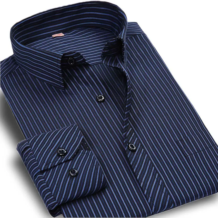 Striped Men Dress Shirt Formal