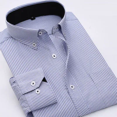 Striped Men Dress Shirt Formal