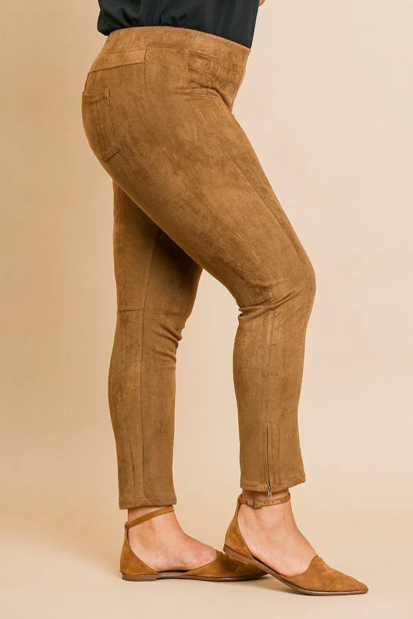 Suede Skinny Stretch Pants