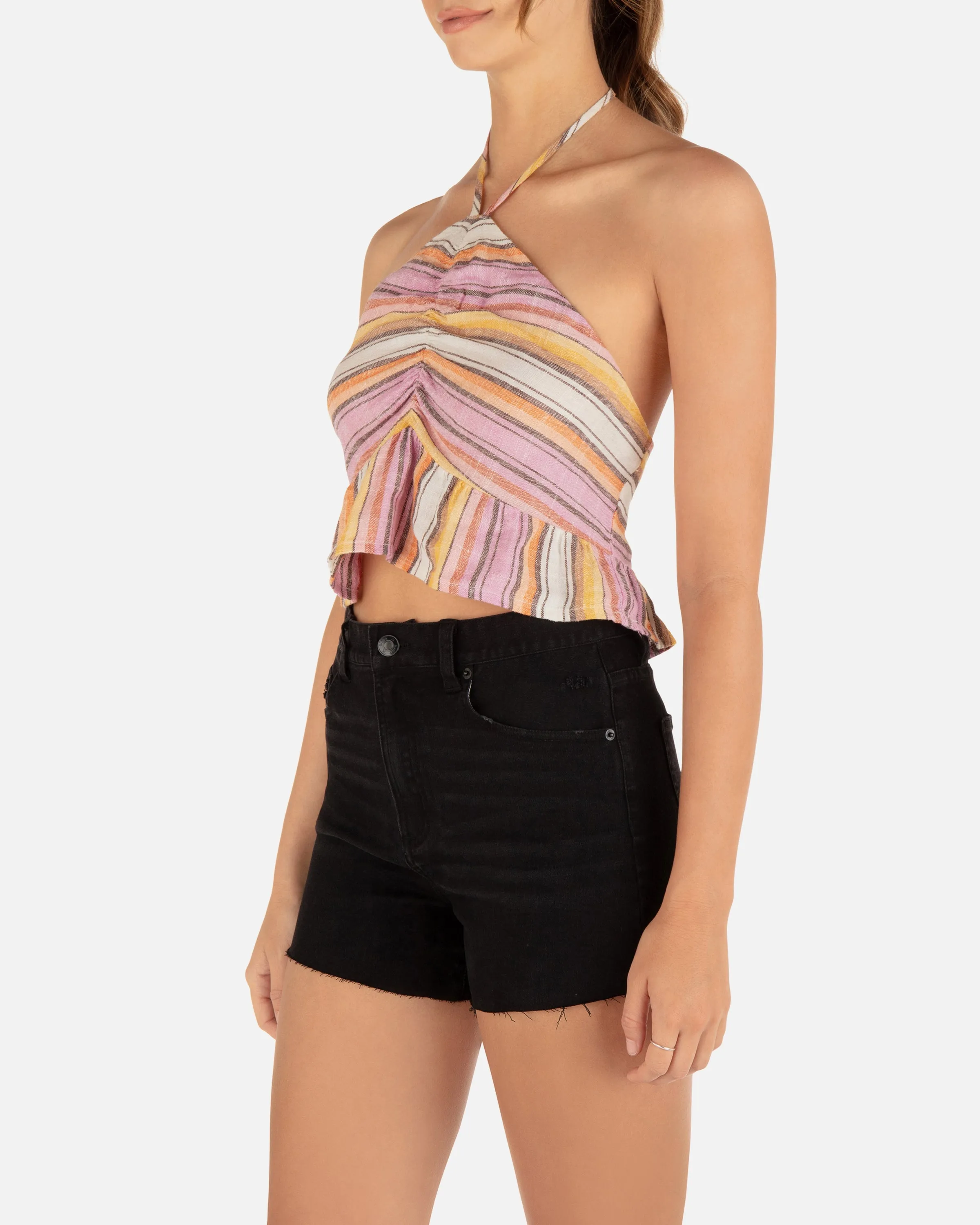 Sunset Stripe Halter Top