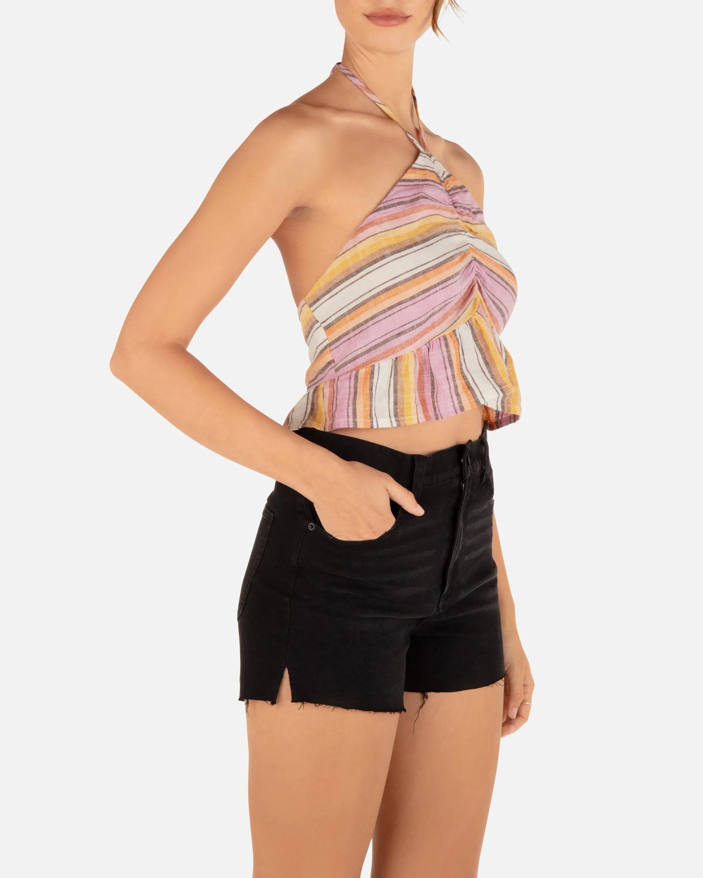 Sunset Stripe Halter Top