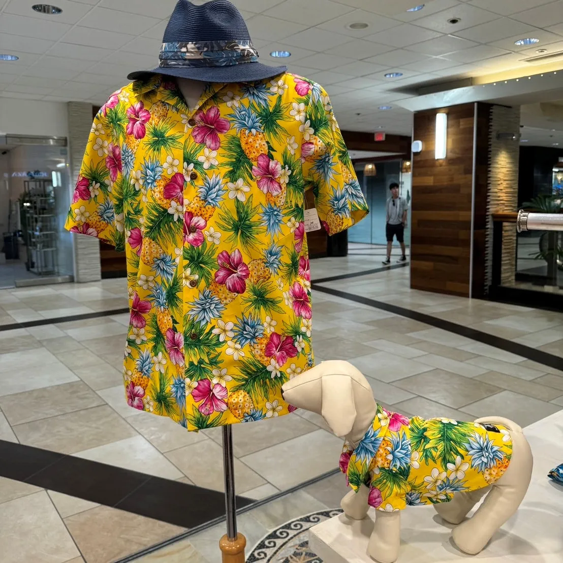 Tropical Print Hawaiian Dog Shirts / Yellow［Dog and owner hawaii shirts］