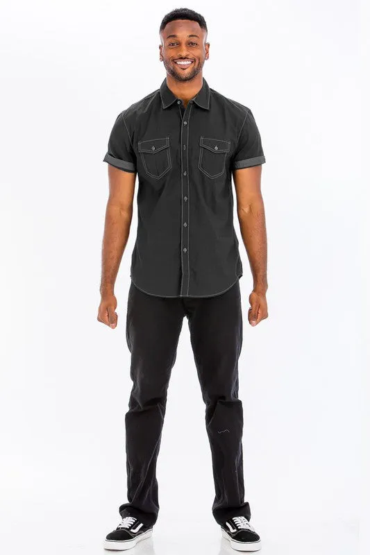 Weiv Outline Stitch Short Sleeve Shirt