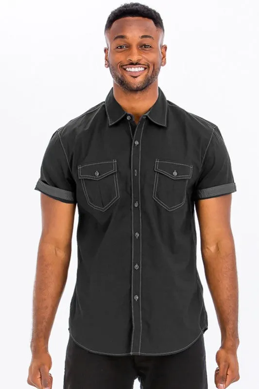 Weiv Outline Stitch Short Sleeve Shirt