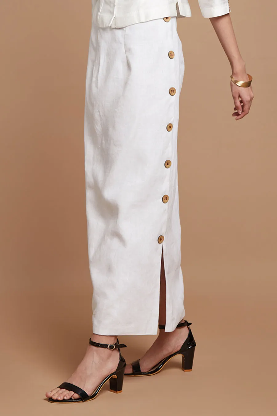 White Button-Down Skirt