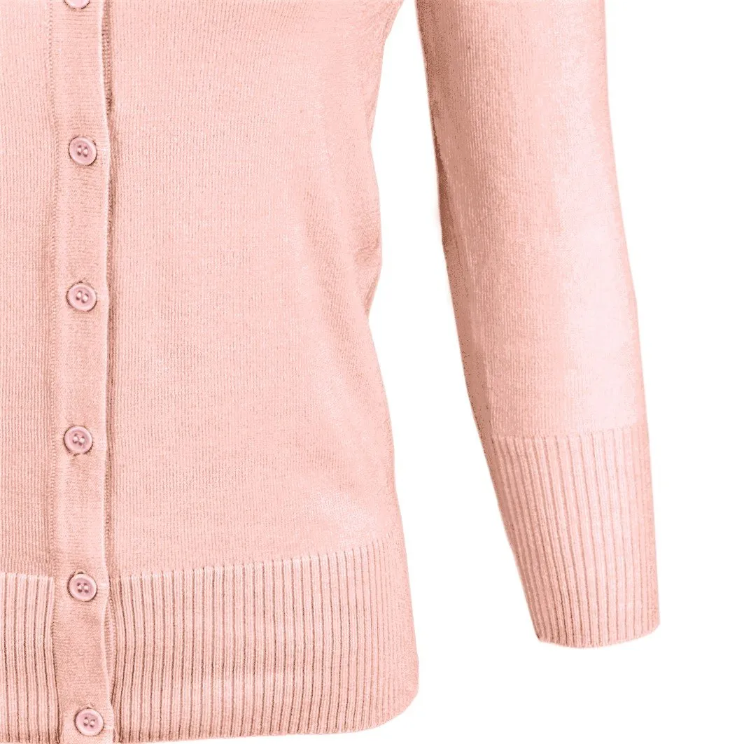 YEMAK Women's 3/4 Sleeve V-Neck Button Down Cardigan Sweater CO078 (S-L) Color Option (2 of 2)